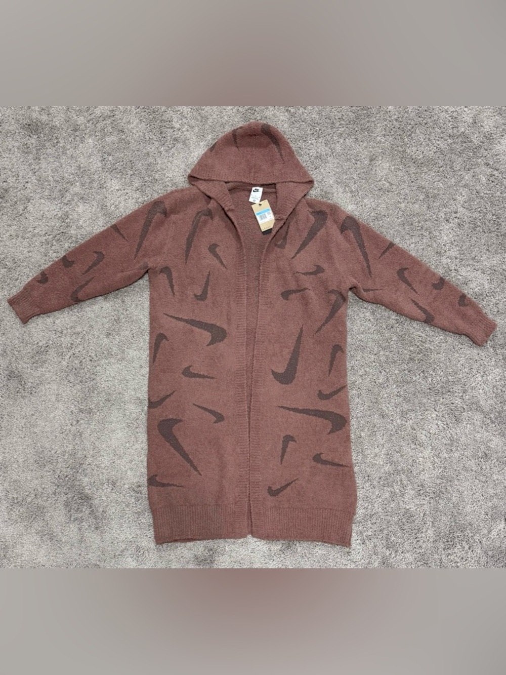 Nike Sportswear Phoenix Cozy Boucle Long Knit Cardigan FD4282-208 Womens Size M